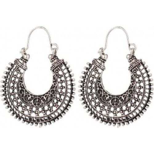 2020 Vintage Bohemia Beach Hollow Pattern Semicircle Earring For Woman Man Retro Moon Ethnic Earring Jewelry brincos Wholesale