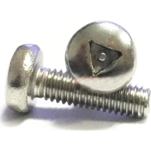 30Pcs M3 Stainless Steel Pan Round head column core Screws Positive triangle groove Anti-theft mechanical Screw 6mm-16mm L