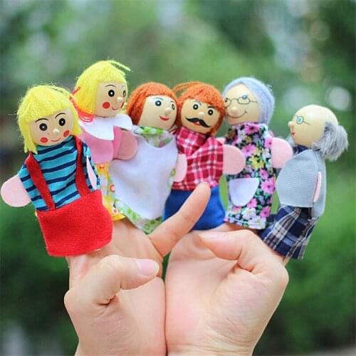 6pcs/lot Finger Puppets baby Educational learning toys family Story Telling cartoon Hand Puppet Fantoche for children kids gifts
