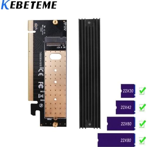 Kebidu M.2 NVMe SSD NGFF TO PCIE 3.0 X16 X4 Adapter M Key Interface Expansion Card Full Speed Support 2230 to 2280 SSD