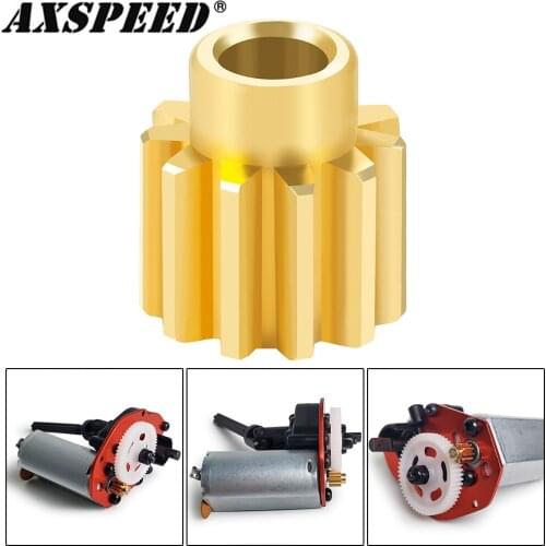 AXSPEED RC Car Motor Gear Brass Metal Transmission Pinion Gear 11T for 1/24 Axial SCX24 90081 AXI00001 AXI00002 Upgrade Parts