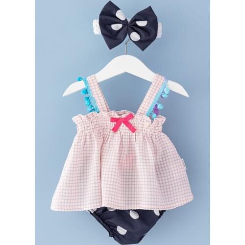 Babymod Baby Girl Dress Polka Dots Bandanna Triangle Set