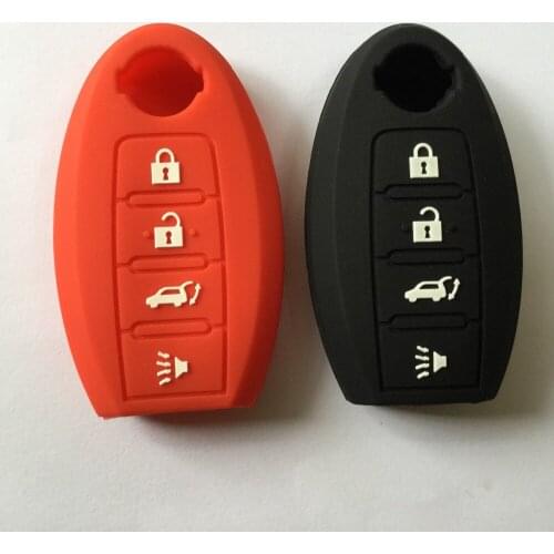 Silicon Skin Jacket Cover Holder For Nissan Altima Sentra Qashqai Juke Maxima Remote Smart Key Case 4Button FOB Shell