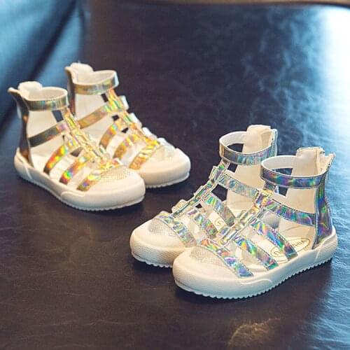 Kids Sandals Big Girls Shoes 2021 Summer Children Roman Style Princess Casual New Chaussures Fille