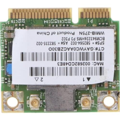 For hp BCM943224HMS Wireless Dual Band 802.11 a/g/n Half Mini PCI-E WiFi Card
