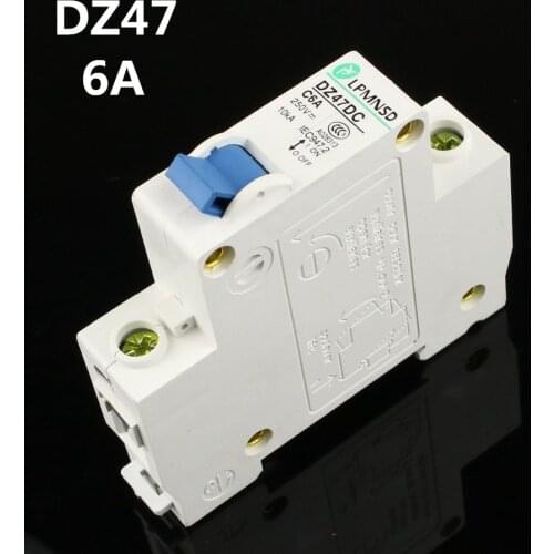 DZ47 DC 1P 6A 250V Solar energy Air breaker DC MCB Electrical swich Antiflame