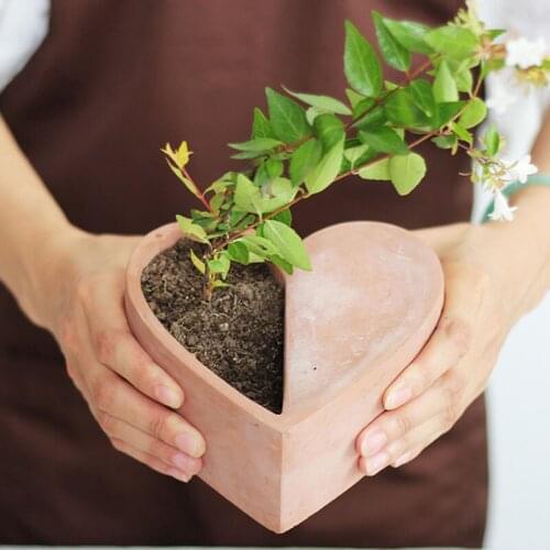 Big Size Heart Shape Concrete Flower Pot Mold Creative Green Succulent Plants Pot Silicone Cement Planter Molds Lovers Gift