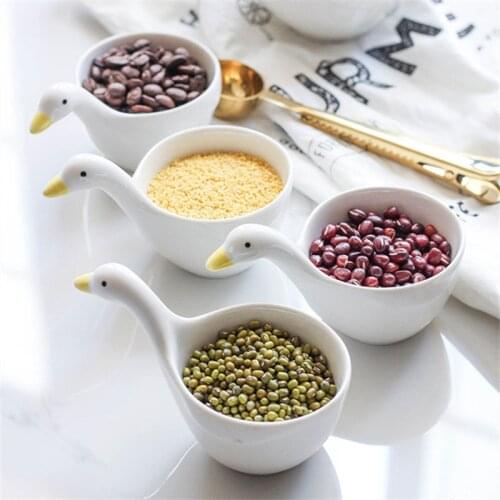 Ceramic Cartoon Cute Duck Seasoning Bowl Handmade Sauce Bowl Small Breakfast Spice Bowl Fruit Dish Salt Storage Holder Tableware