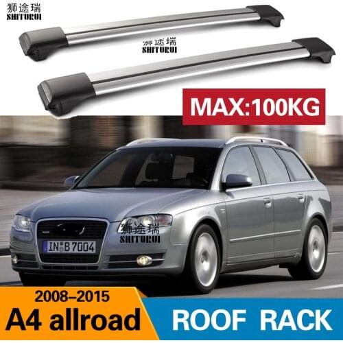 2Pcs Roof bars For Audi - A4 Allroad (8KH, B8) [2009-2016] Aluminum Alloy Side Bars Cross Rails Roof Rack Luggage CUV SUV LED