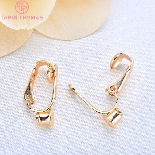 10PCS 20x10MM 24K Gold Color Plated Brass Earrings Clip Diy Jewelry Discoveries Earrings Accessories Wholesale