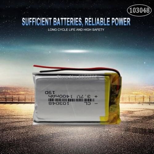 1pc 3.7V 1400mAh 103048 Lithium Polymer LiPo Rechargeable Battery For Mp3 Mp4 PAD DVD DIY E-book bluetooth