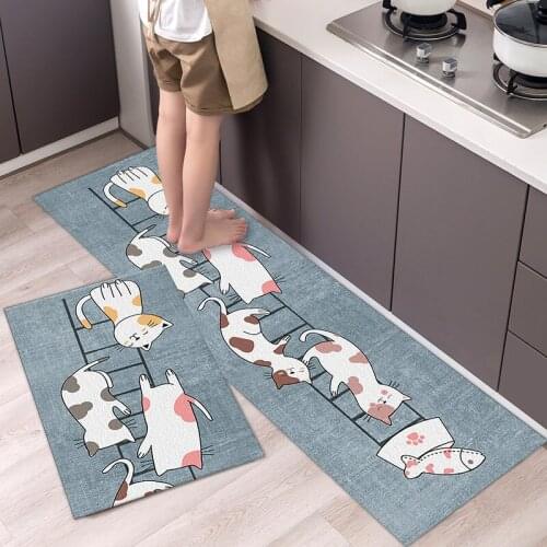 Cute Animal Kichen Mat Carpets Non-slip Bath Mats Area Rugs Living Room Balcony Outdoor Entrance Doormat Floor Mats Home Decor
