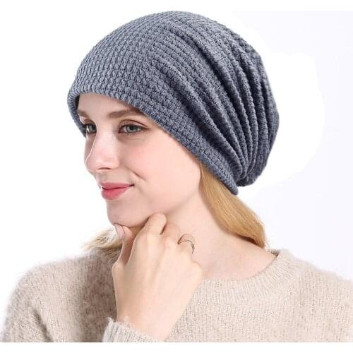 Mingjiebihuo New fashion unisex simple and elegant outdoor warm autumn and winter knitted wool cap