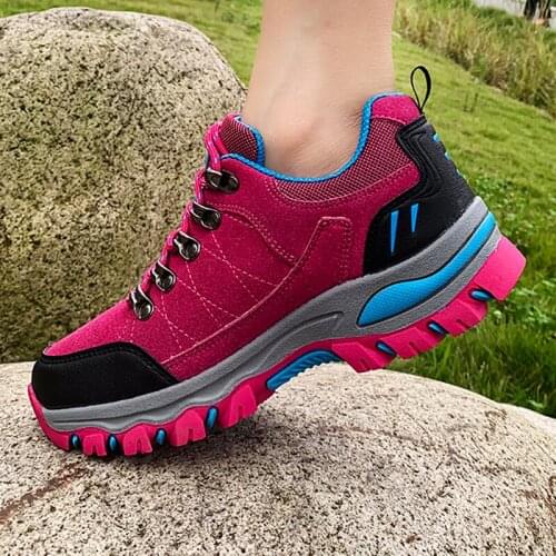 Fashion All-match Ladies Casual Sports Shoes Large Size Lightweight Comfortable Hiking Shoes Wear-resistant Non-slip Sneakers