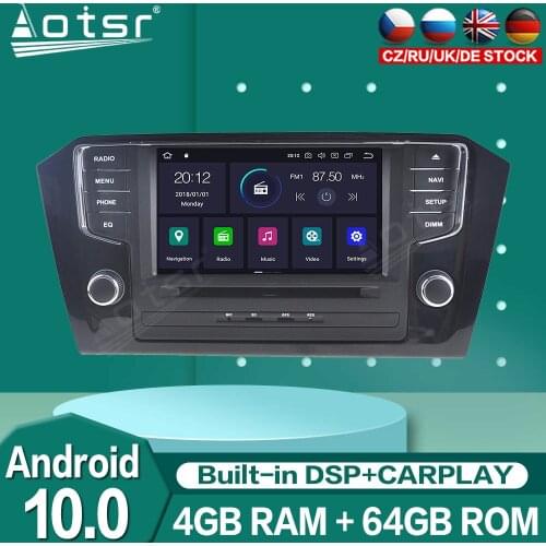 For VW Volkswagen PASSAT 2015 2016 2017 2018 Android 10.0 Radio Car Multimedia Auto Stereo Player GPS Navigation Tape Recorder