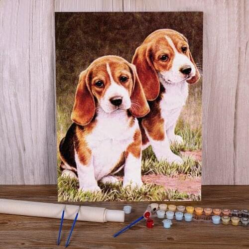 Animal Dog Beagle DIY Painting By Numbers Kit Acrylic Paints 40*50 Canvas Painting Wall Decoration For Adults Handicraft