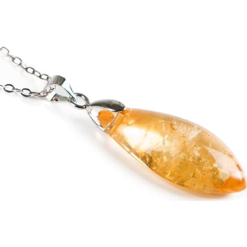 2018 Newly Arrival Unique Necklace Charms Suspension Pendant Water Drop Shaped Bead Natural Quartz Crystal Pendant 28*15*7MM