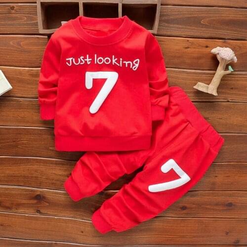 1-2-3-4-5Y Boys Outfits Spring Autumn Jogging Set Letter Style Clothes Cotton Tops+pants 2pcs Kids Boy Tracksuit
