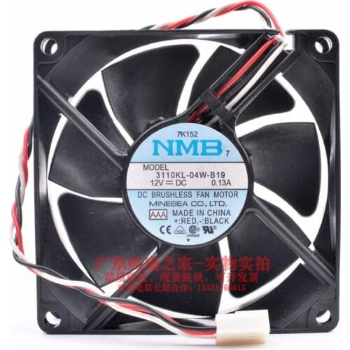 Original NMB 3110KL-04W-B19 8cm 8025 12V 0.13A double ball plasma TV ultra-quiet chassis power supply fan