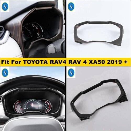 Carbon Fiber / Wood Grain Look Central Dashboard Instrument Display Screen Cover Trim For TOYOTA RAV4 RAV 4 XA50 2019 2020 2021