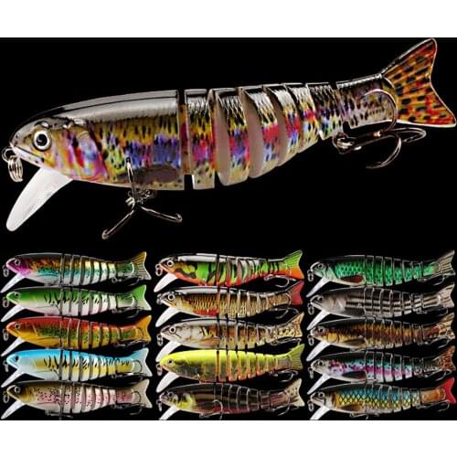 Portable Fishing Lures Set 5PCs Multi-Section Swim Hard Bait Wobbler Rotating Multi Jointed Bait Artificial False Fishing Lure
