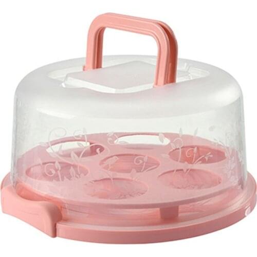 Portable Plastic Round Cupcake Container Dessert Cake Storage Box Kitchen Supply