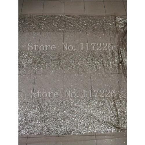 Latest African lace fabric Most popular glued glitter rose gold glitter tulle net high quality French lace fabrics JRB-82501