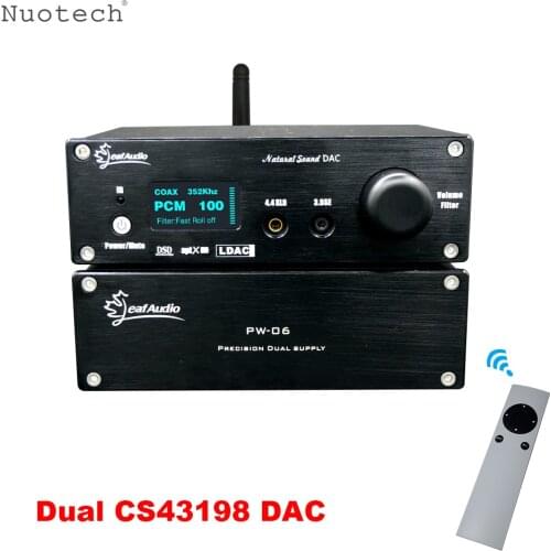 Nuotech Dual CS43198 DAC Fever Remote Control Bluetooth Decoder Split Power Supply DSD256 Balanced Headphone Amplifier with OLED