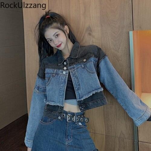 Женские джинсовые куртки Rockulzzang China At AliExpress