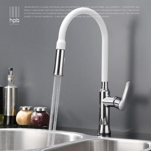 Modern Chrome Finish Brass Pull Out Sprayer Single Handle Swivel Spout Vessel Sink Kitchen Faucet Deck Mount Mixer Tap