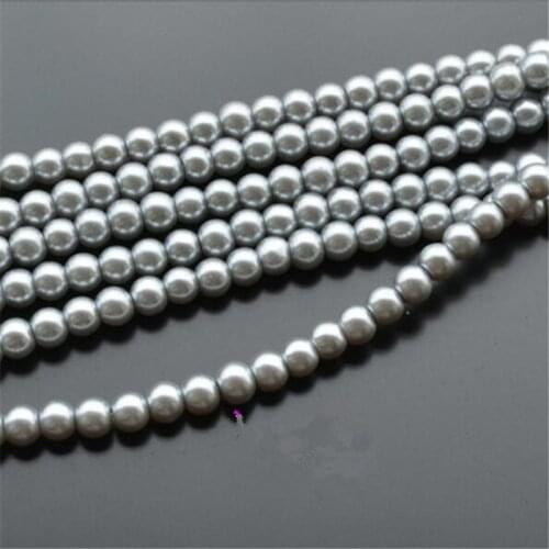 Loose 3mm-10mm Lt Grey Color Fake Pearl DIY Hand Craft Round Glass Imitation Pearl Beads Clothing&Garment Nail Art Decoration