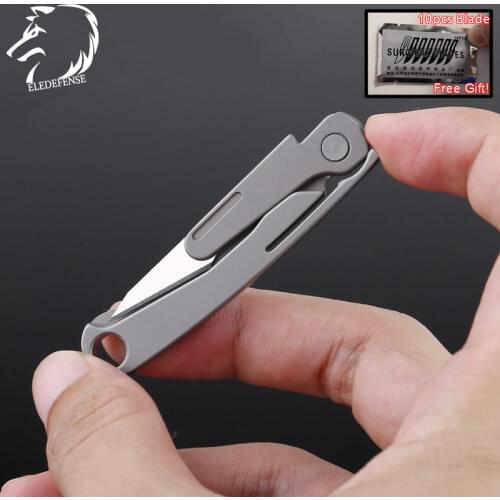 2020 Mini TC4 Titanium Pocket Folding Knife Key Chain Blade Letter Opener Portable Outdoor Camp Survival EDC Tool Gift