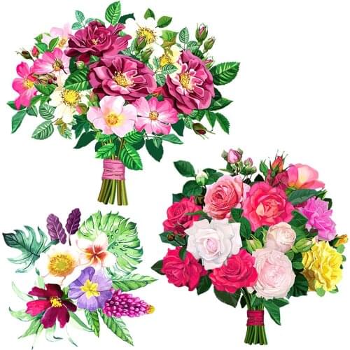 Three Ratels QCF47delightful beautiful bouquet home decoration Decal Refrigerator decorative toilet Decal