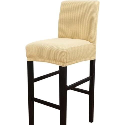 Jacquard Chair Cover Stretch Seat Covers With Back For Dining Room Bar Armchair Elastic Chair Slipcover One-piece Solid Cover