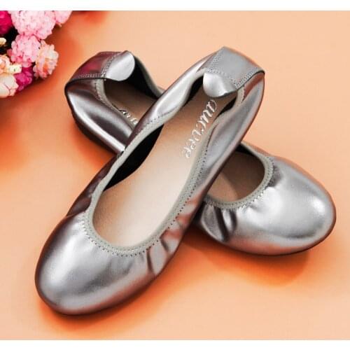 AUCVEE Size 34-44 Single Ballet Flats Shoes Woman Simple Comfortable Female Flats Loafers Footwear Genuine Leather Women Sneaker