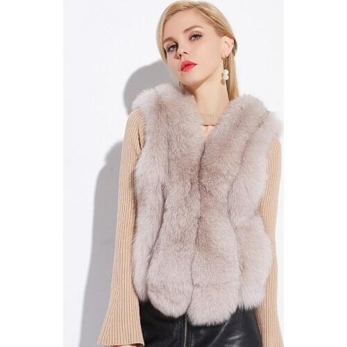 Real Fox Fur Vest Winter Coat Pink Jacket Clothes Autumn Korean Vests Women Vintage Coats Chaqueta Mujer MY1055