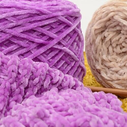 100g Chunky Gold Velvet Roving Yarn DIY Bulky Knitting Scarf Hat Wool Yarn Warm Skin-friendly Crochet Thread