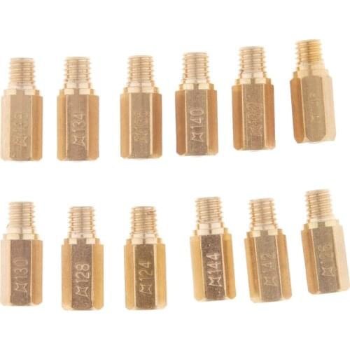 12pcs Carburetor Main Jet Kit 124 126 128 130 132 134 136 138 140 142 144 145 Size Replacement for Keihin OKO PE PWK