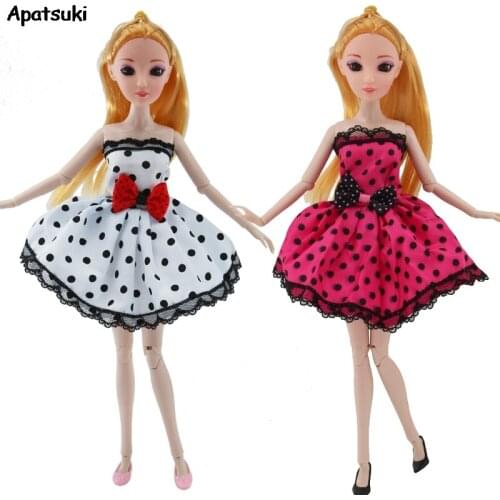 2pc/lot Doll Clothes for Barbie Doll Clothes for 1/6 BJD Dolls Party Dresses Clothes for 1:6 Dolls Dollhouse Accessories Kid Toy