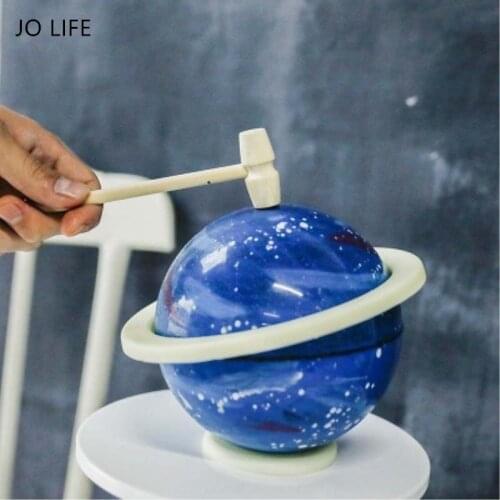 JO LIFE 3pcs/set 3D Planet Ball Creative Epoxy Universe Earth Cake Mold Decoration Tool Dessert Mousse Mould