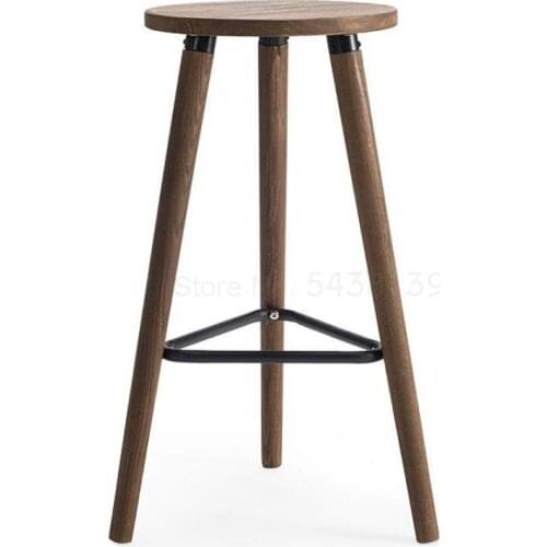 600 All solid wood bar chair stool high bar counter chair simple modern high chair hotel front desk coffee