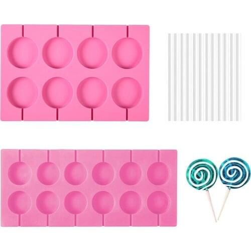 8 Holes Silicone Mold Big Round Lollipop Mold Cake Decorating Tools 3D Snack Tool For Same As Snack Party Kitchen Tools Bakeware