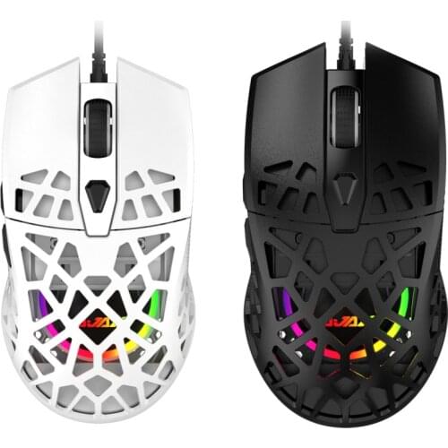 AJAZZ AJ339 Gaming Mouse PMW3327 Max 12400DPI Gaming Sensor Mause Lightweight Honeycomb Design RGB Gaming Mouse for Gamers