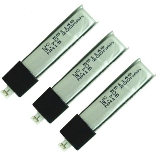 3.7V 200mAh 551148 Battery For WLtoys V911 F929 F939 RC Helicopter parts lipo 3.7V 200mAh 2.00mm plug Battery 3pcs For WLtoys