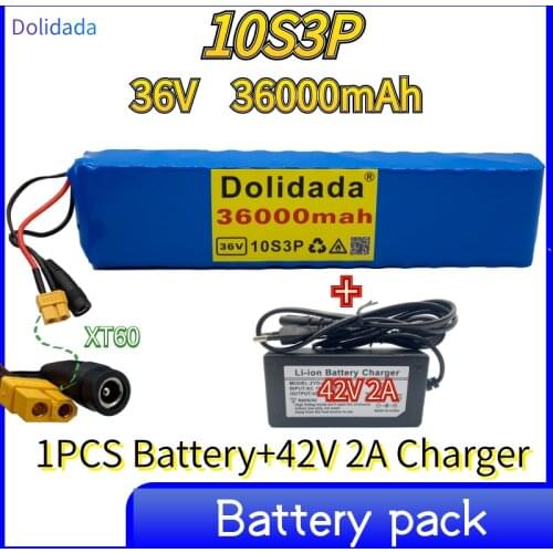 36V 36000mah 10s3p battery 600W 42V 18650 battery pack for Xiaomi m365 Pro eBike bicycle scooter with built-in 20A BMS+charger