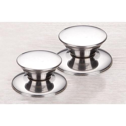 Cookware Accessories 2Pcs/Set Replacement Pot Lid Knobs Stainless Steel Pans Cover Handle Durable Silver Wok Lids Grip