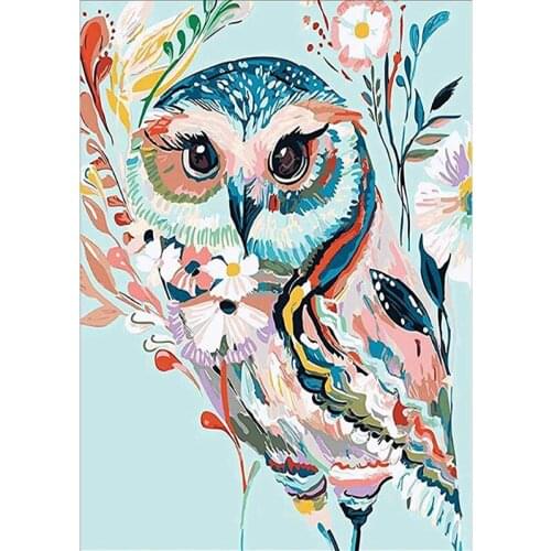 5D DIY Diamond Painting Round Diamond Animal Owl Rhinestone Embroidery Mosaic Horse Handmade Gift Home Decoration