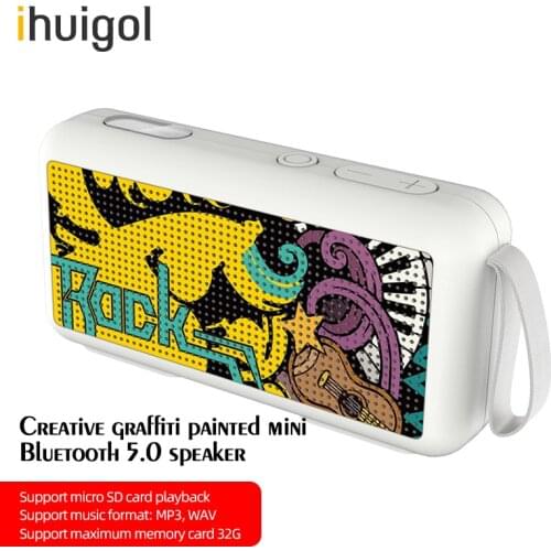 Ihuigol Wireless Bluetooth Speaker Portable Mini HiFi Stereo Surround Outdoor Loudspeaker Column Support TFCard FM Radio Speaker