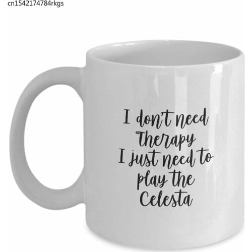 Celesta Musical Instrument Insulated Travel Mug - Don't Need Therapy Just Need To Play 11OZ white