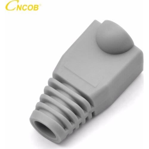 CNCOB 100pcs rj45 caps cat5e network connectors tpu boots ethernet sheath protective sleeve protecting bush Aperture 5.5mm